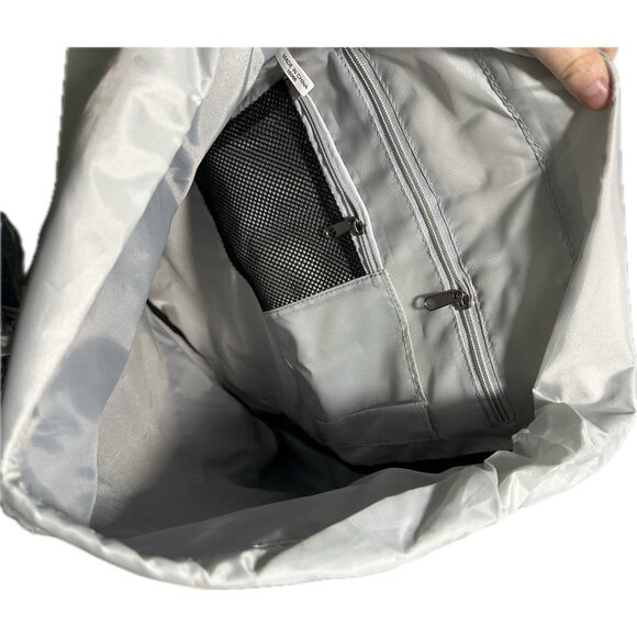 Canvas Backpack Rucksack Navy Blue Hipster Bag 18”x15” - Picture 4 of 5